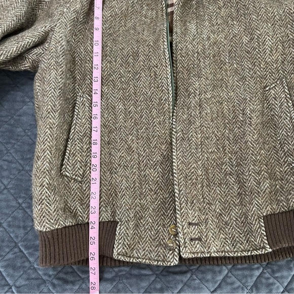 BURBERRYS London Wool Jacket Vintage Reg 38 Bomber Rare Herringbone Brown Men - Picture 7 of 8